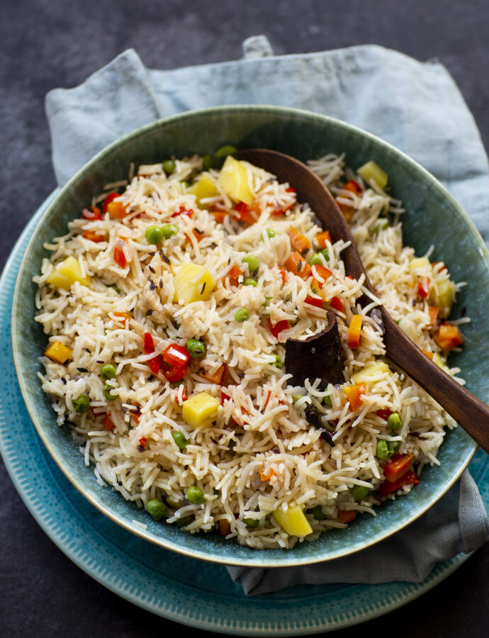 Vegetarisk pulao – indiskt ris med grönsaker
