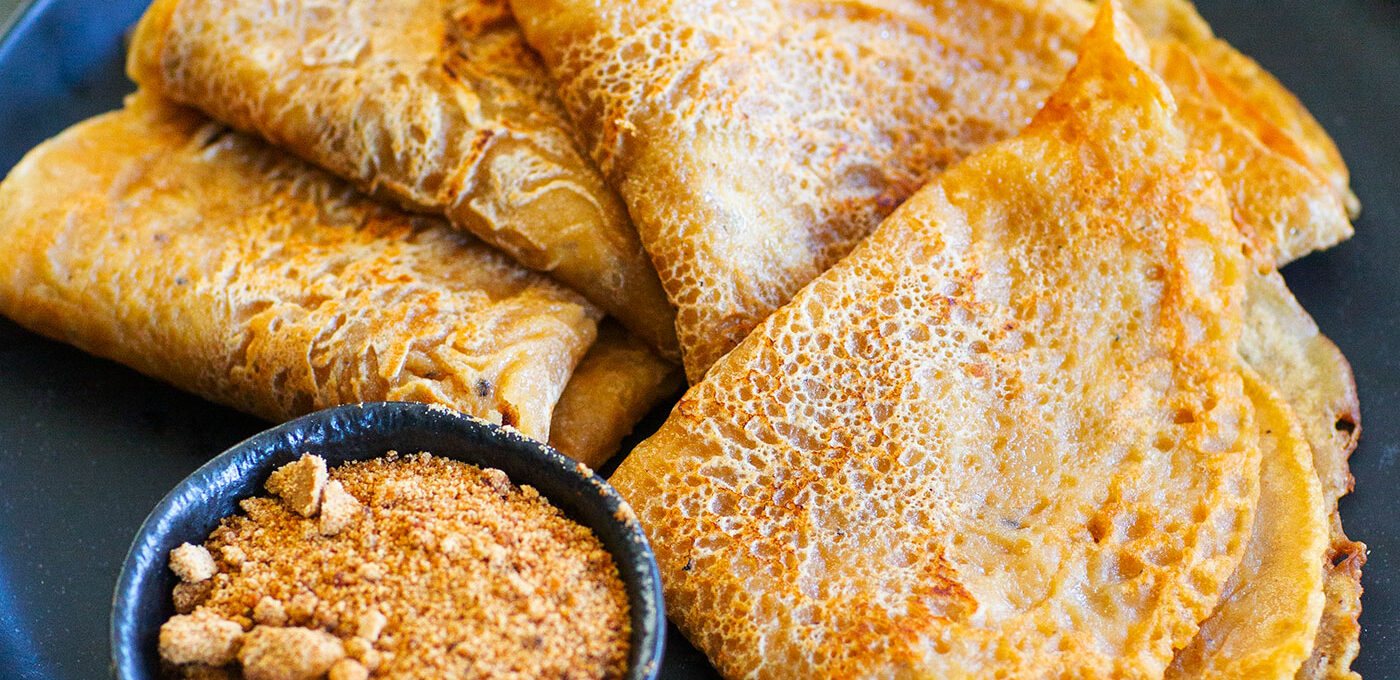 Jaggery dosa – pannkakor med brunt socker